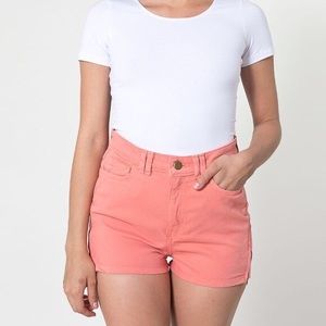 Denim High Waist Cuff Short | American Apparel